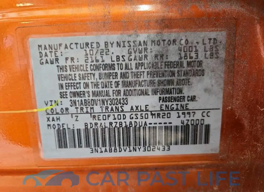 3N1AB8DV1NY302433# 12