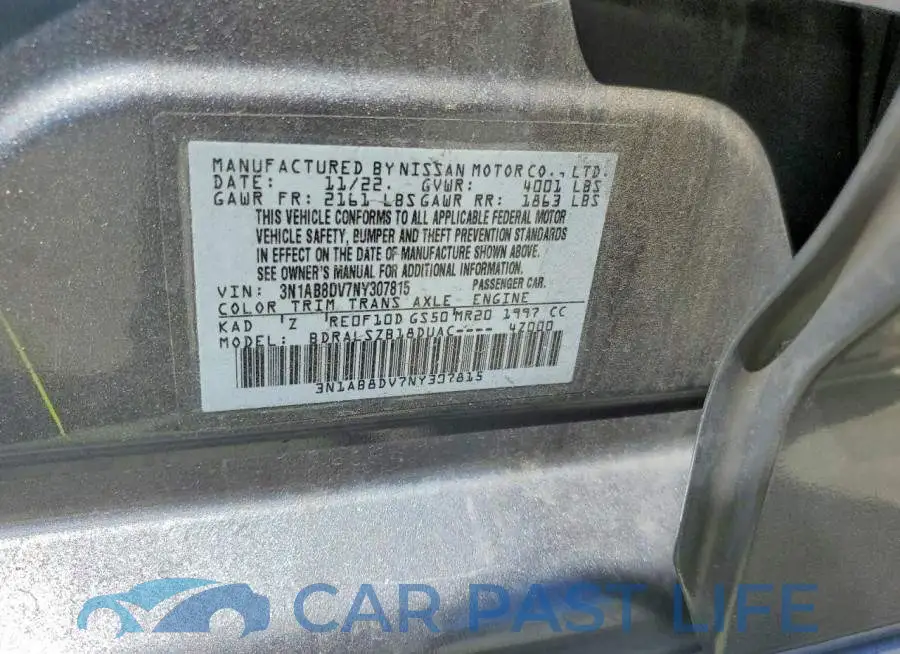3N1AB8DV7NY307815# 12