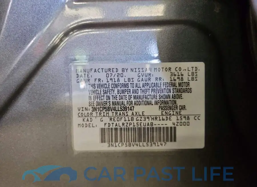 3N1CP5BV4LL539147# 13