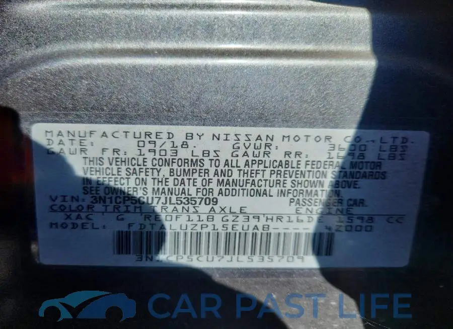 3N1CP5CU7JL535709# 13