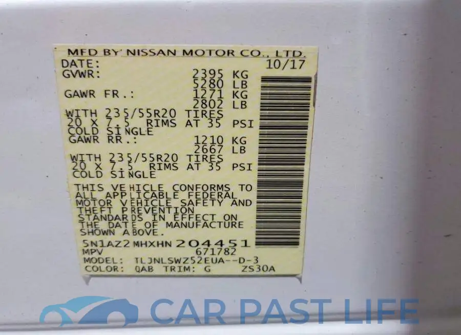 5N1AZ2MHXHN204451# 13
