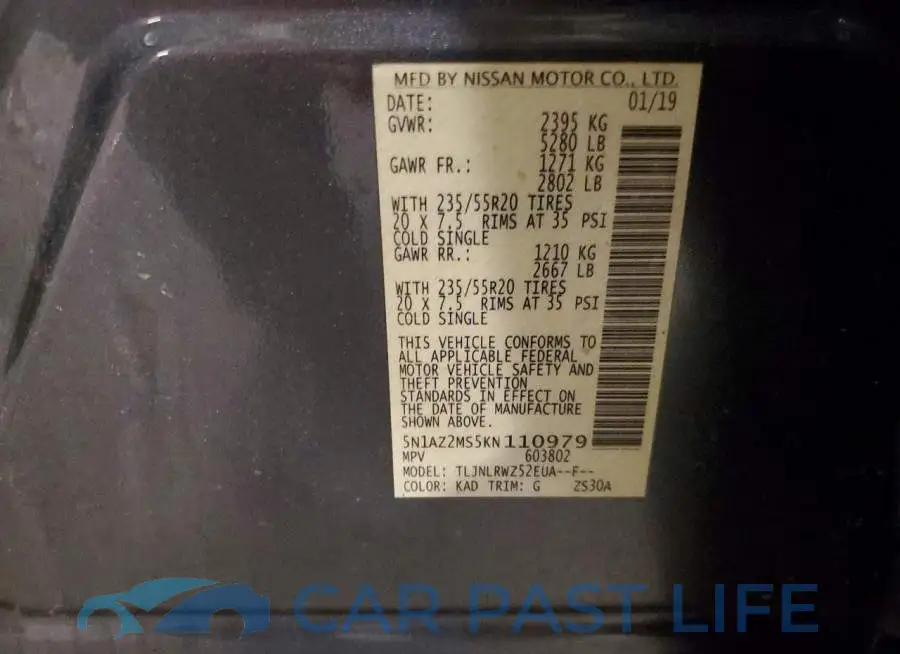 5N1AZ2MS5KN110979# 13