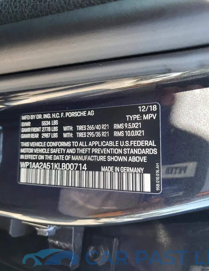 WP1AA2A51KLB00714# 13