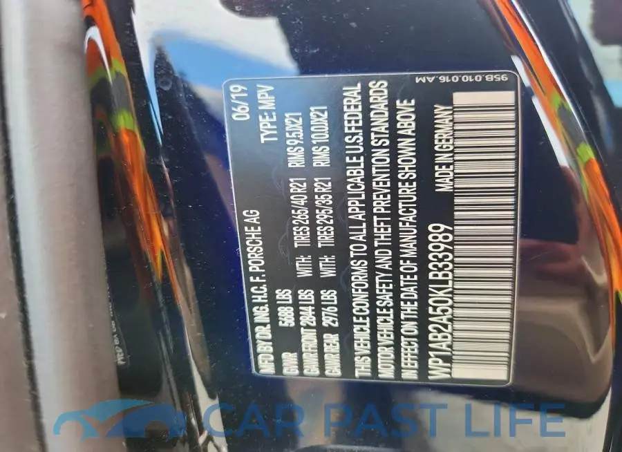 WP1AB2A50KLB33989# 13