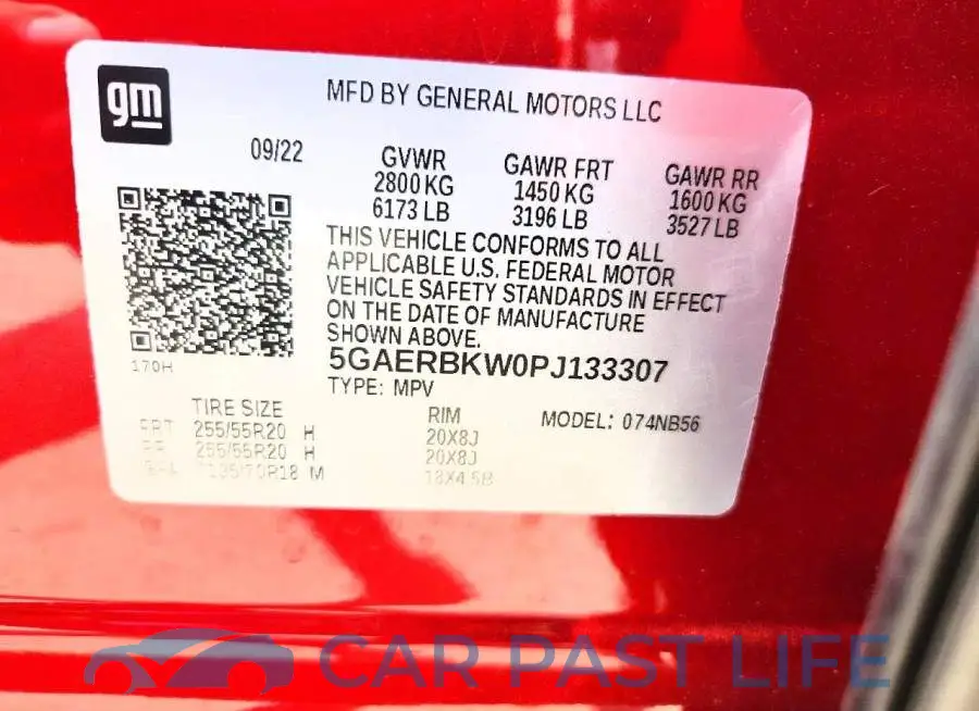 5GAERBKW0PJ133307# 14