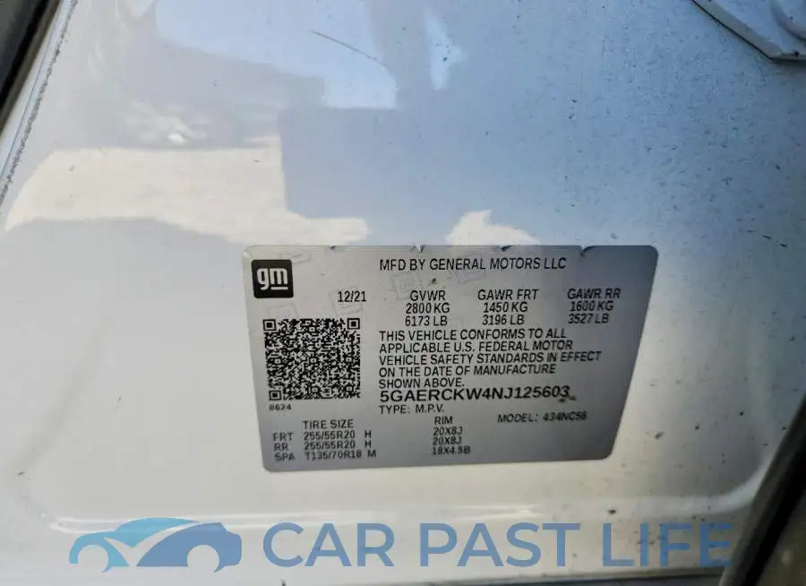 5GAERCKW4NJ125603# 13