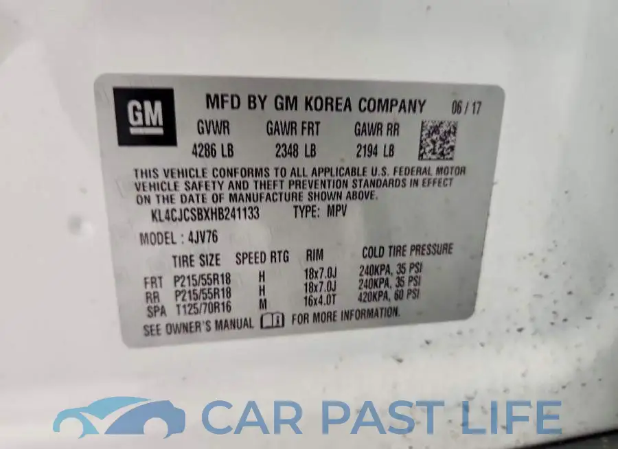 KL4CJCSBXHB241133# 13