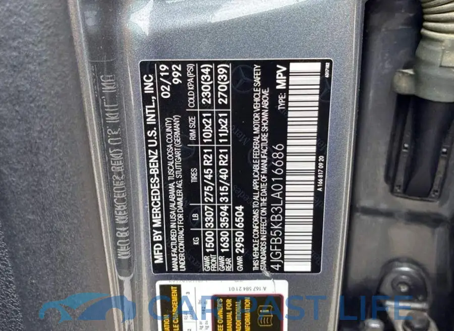 4JGFB5KB3LA016686# 10