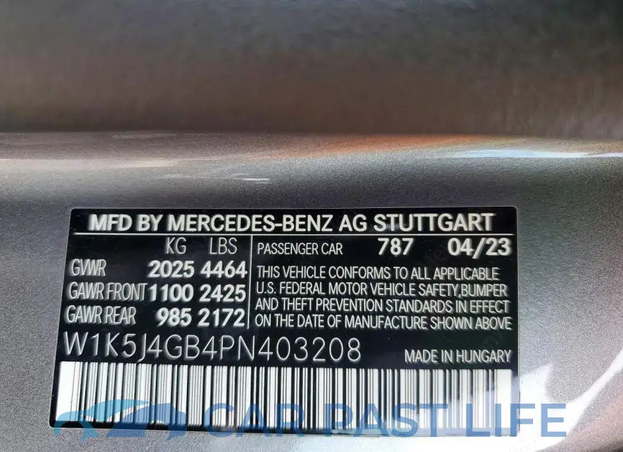 W1K5J4GB4PN403208# 12