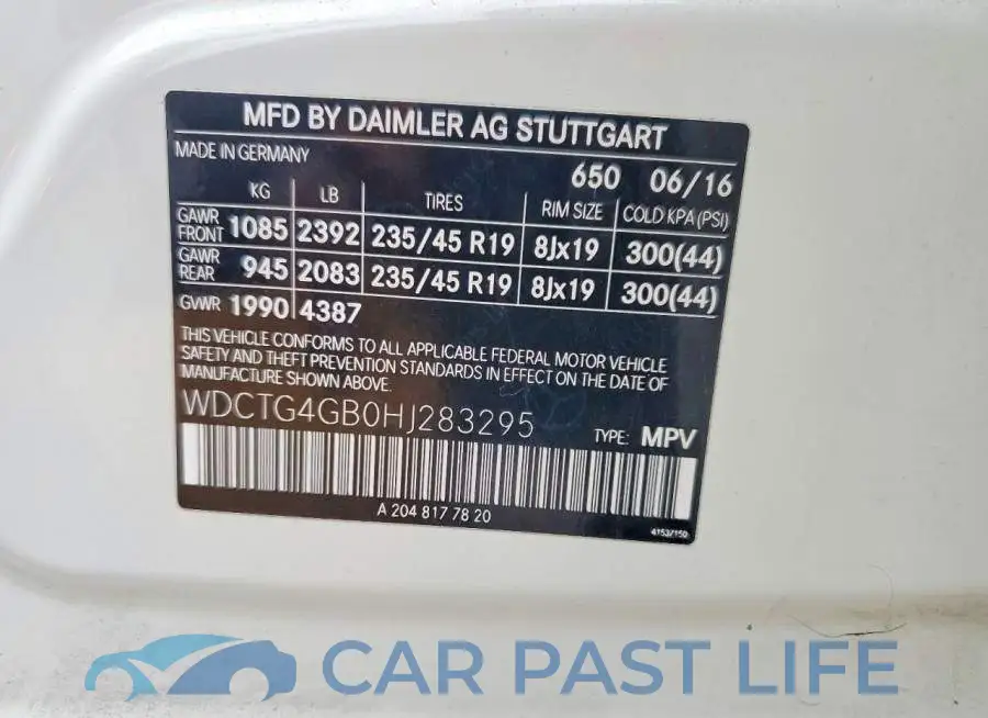 WDCTG4GB0HJ283295# 13