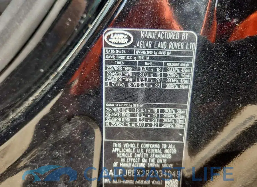SALEJ6EX2R2334049# 13