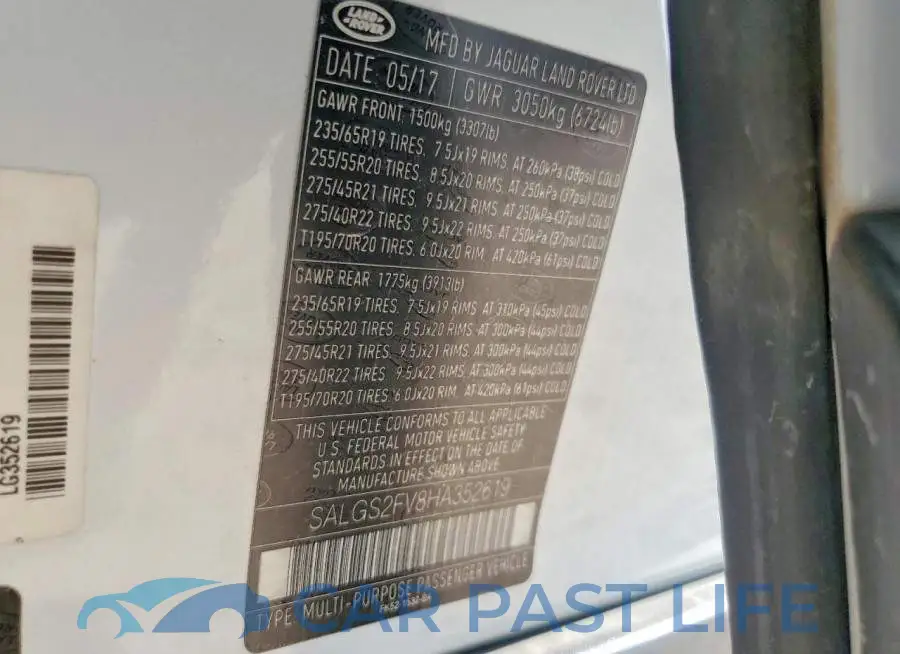 SALGS2FV8HA352619# 12