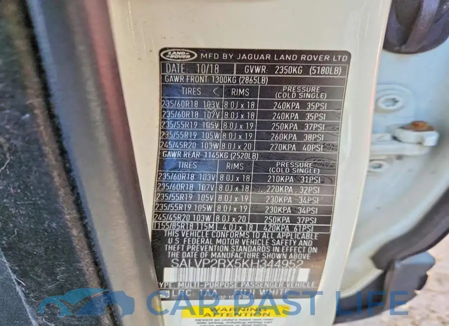 SALVP2RX5KH344952# 12