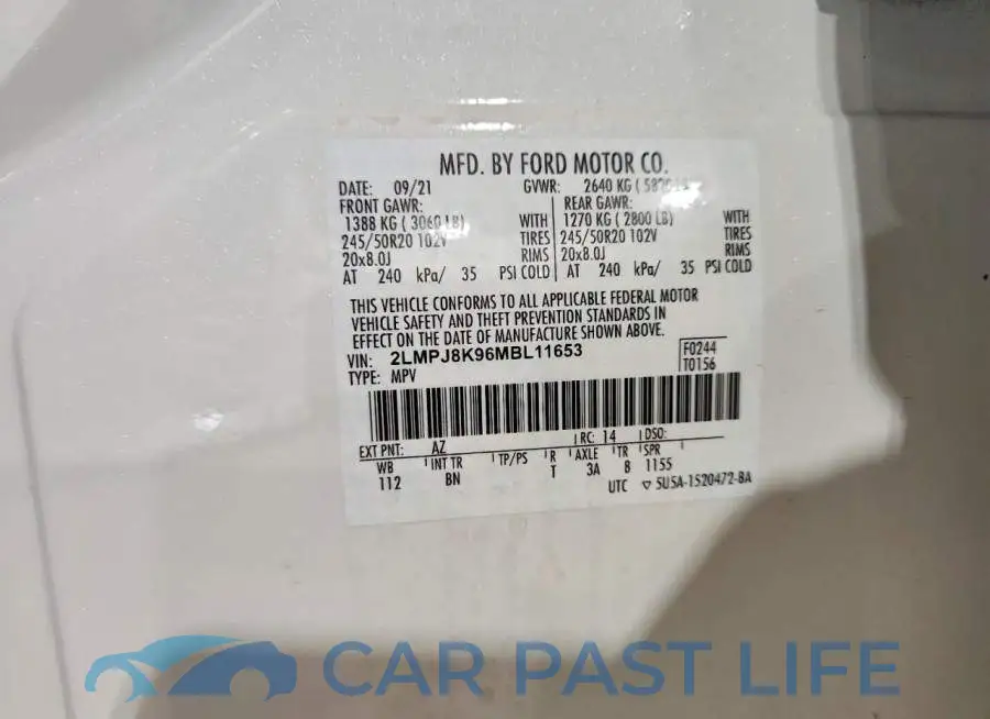 2LMPJ8K96MBL11653# 13