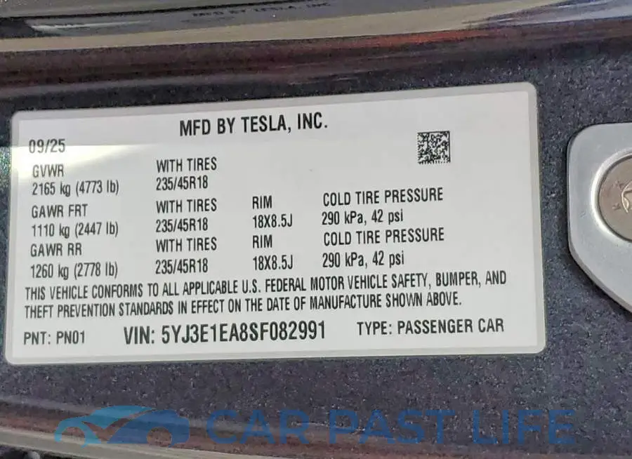 5YJ3E1EA8SF082991# 13
