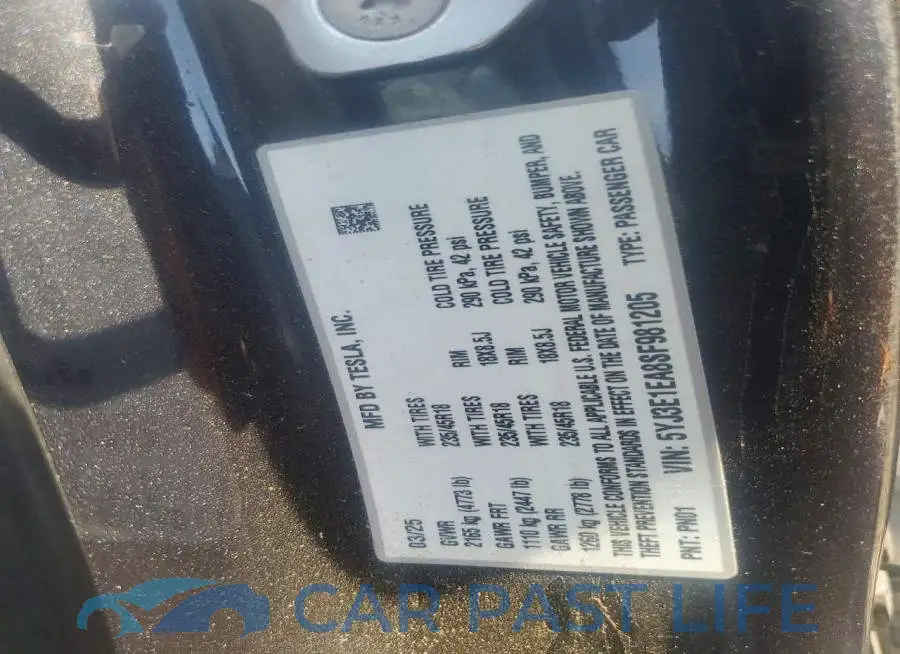5YJ3E1EA8SF981205# 12