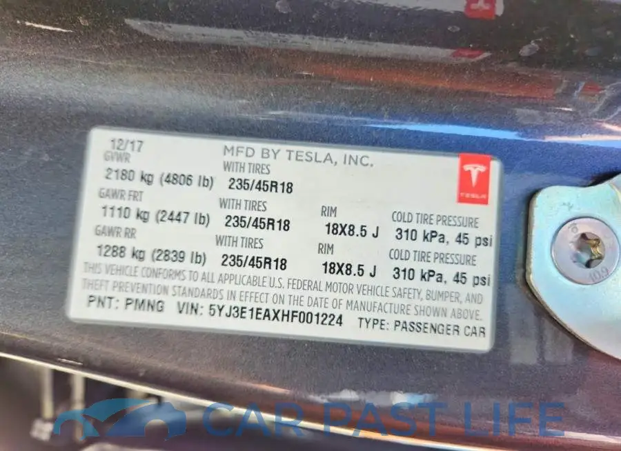 5YJ3E1EAXHF001224# 12