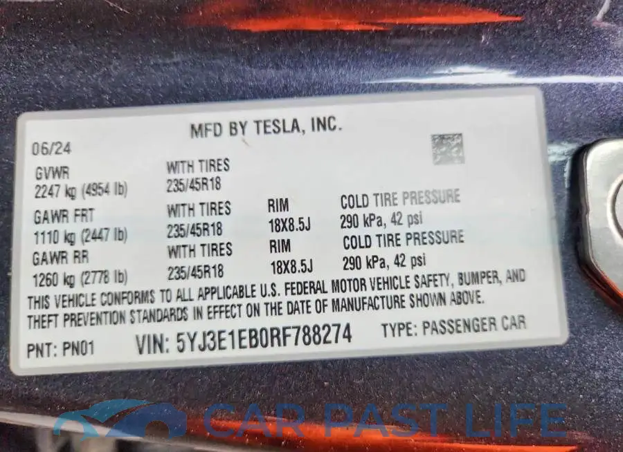 5YJ3E1EB0RF788274# 13