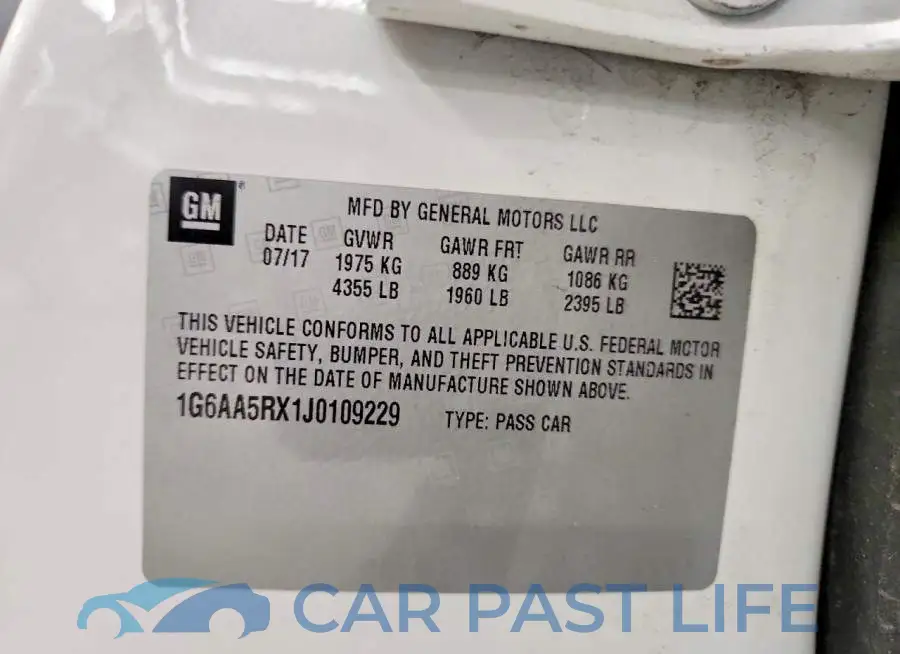 1G6AA5RX1J0109229# 12