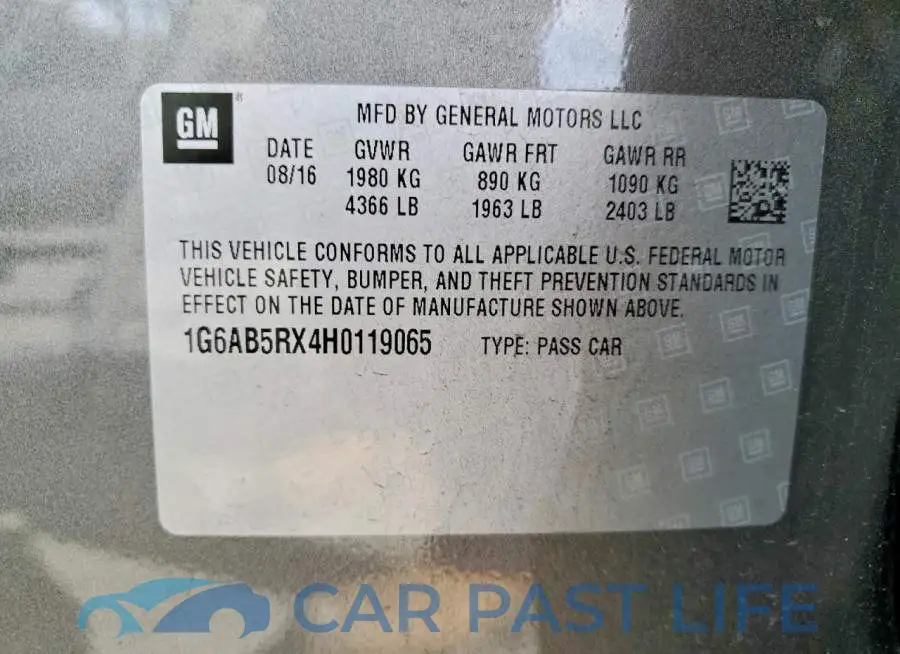 1G6AB5RX4H0119065# 12