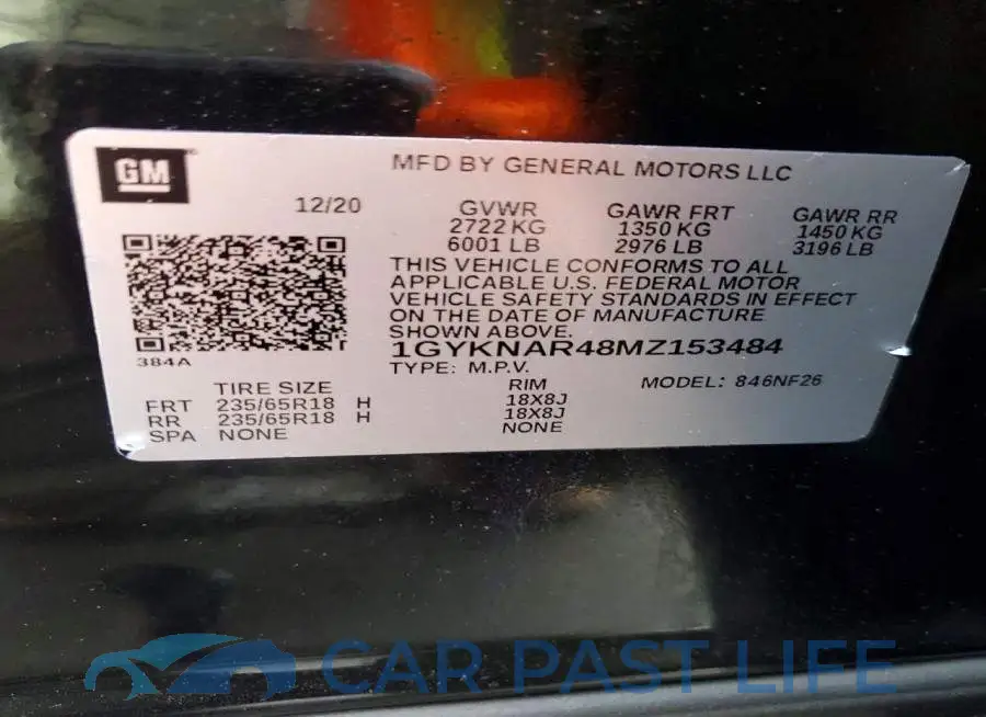 1GYKNAR48MZ153484# 12