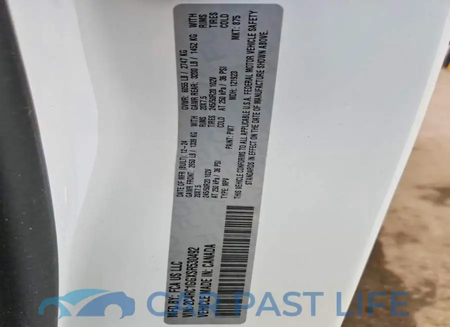 2C4RC1GGXSR530492# 14