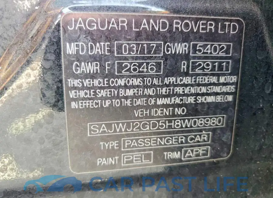 SAJWJ2GD5H8W08980# 13