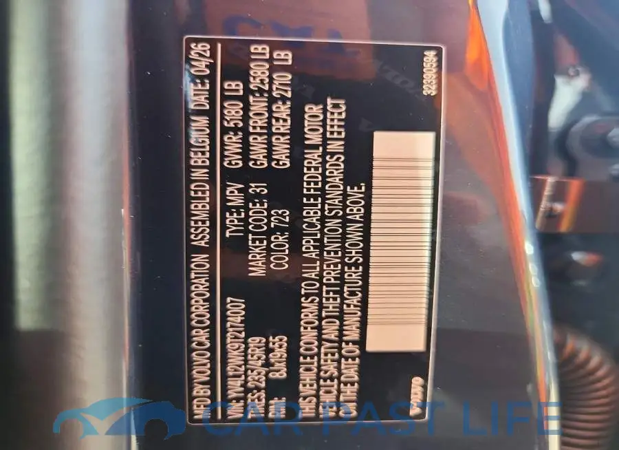 YV4L12WK9T2174007# 13