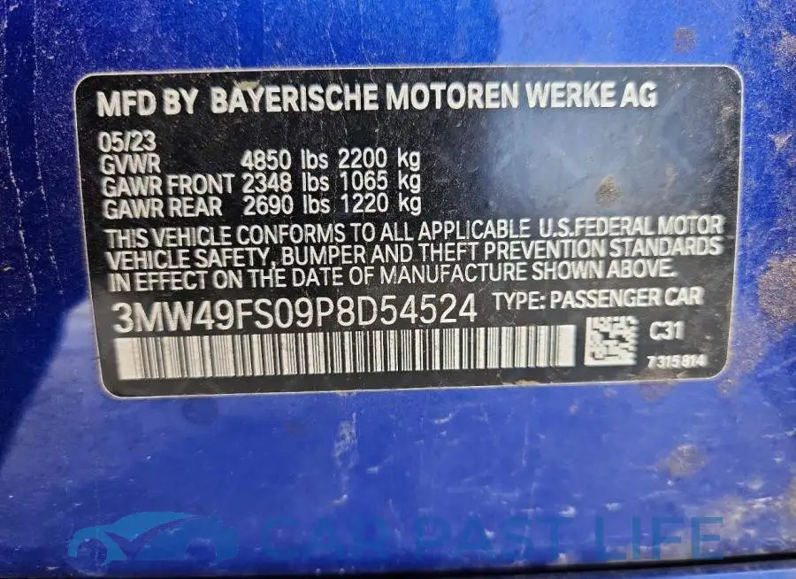 3MW49FS09P8D54524# 12