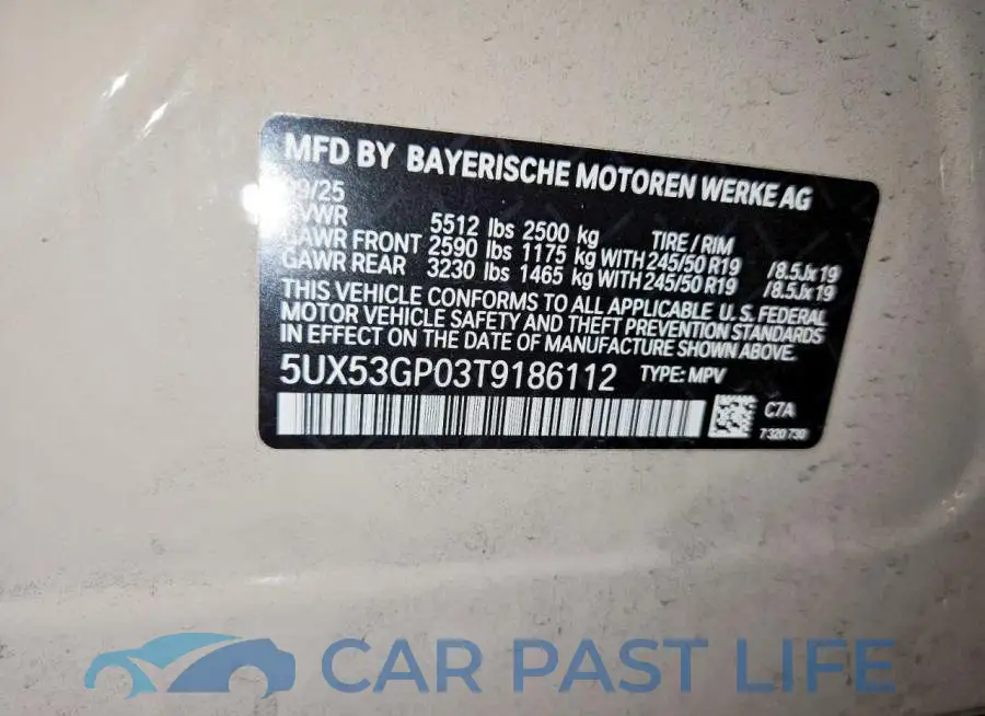 5UX53GP03T9186112# 13