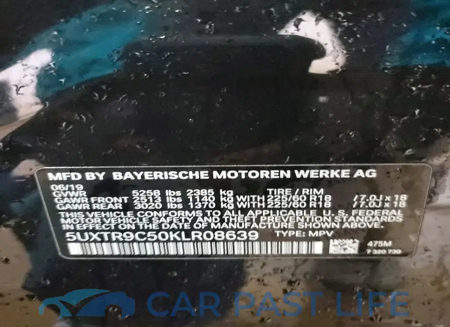 5UXTR9C50KLR08639# 13