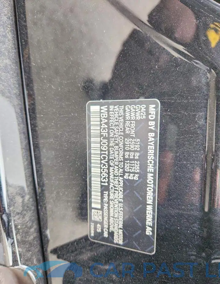 WBA43FJ09TCV35631# 12