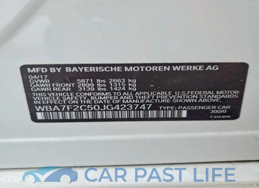 WBA7F2C50JG423747# 13