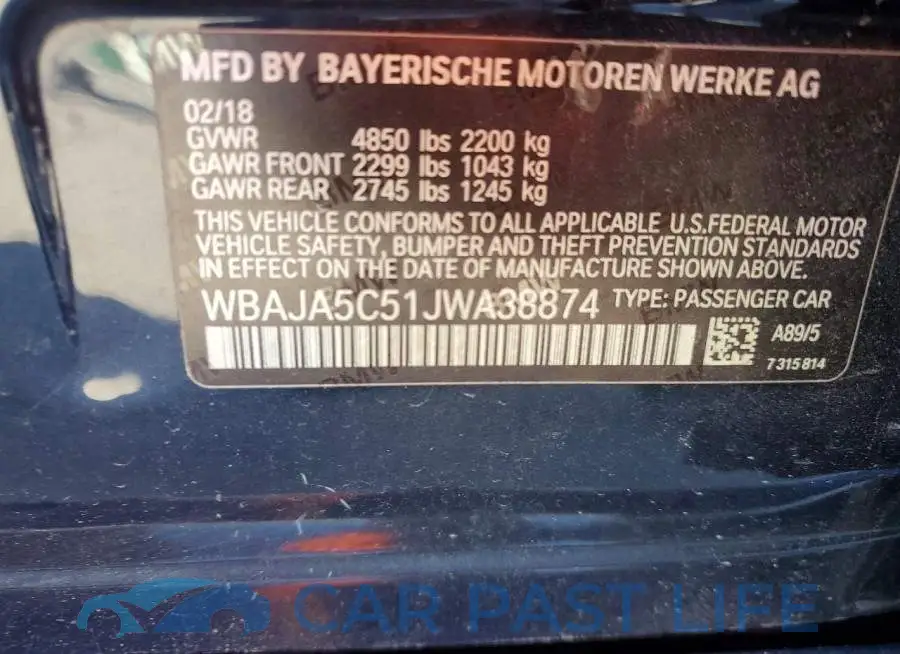 WBAJA5C51JWA38874# 12