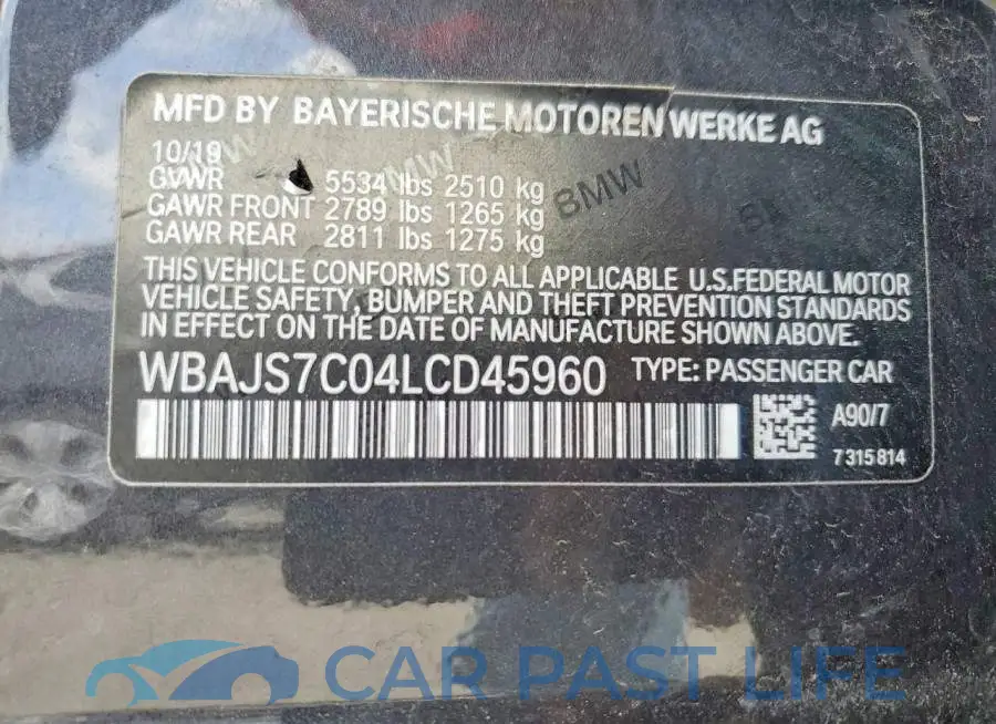 WBAJS7C04LCD45960# 12