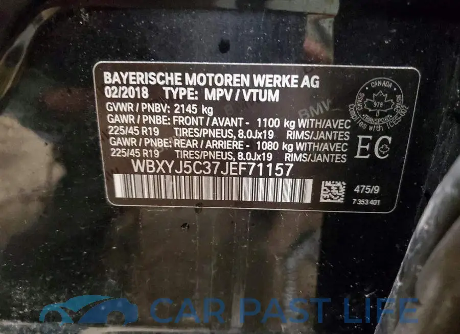 WBXYJ5C37JEF71157# 13