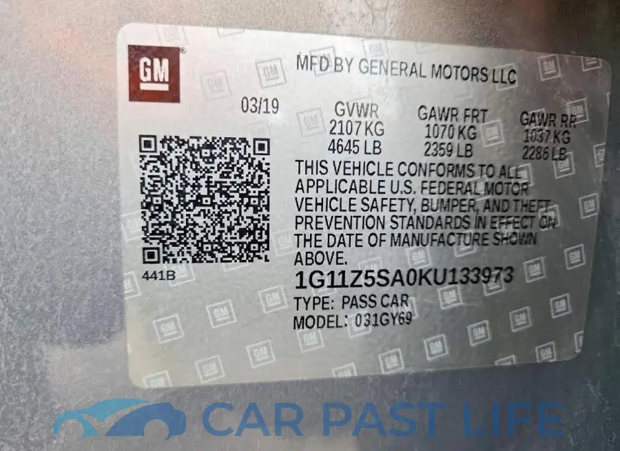 1G11Z5SA0KU133973# 13