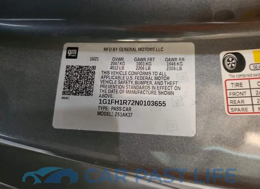 1G1FH1R72N0103655# 12