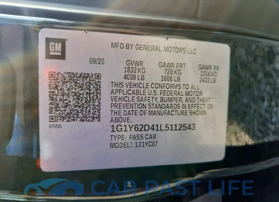 1G1Y62D41L5112543# 12
