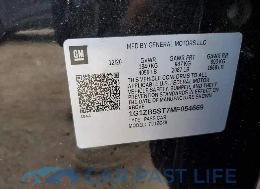 1G1ZB5ST7MF054669# 12