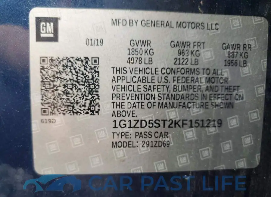 1G1ZD5ST2KF151219# 12