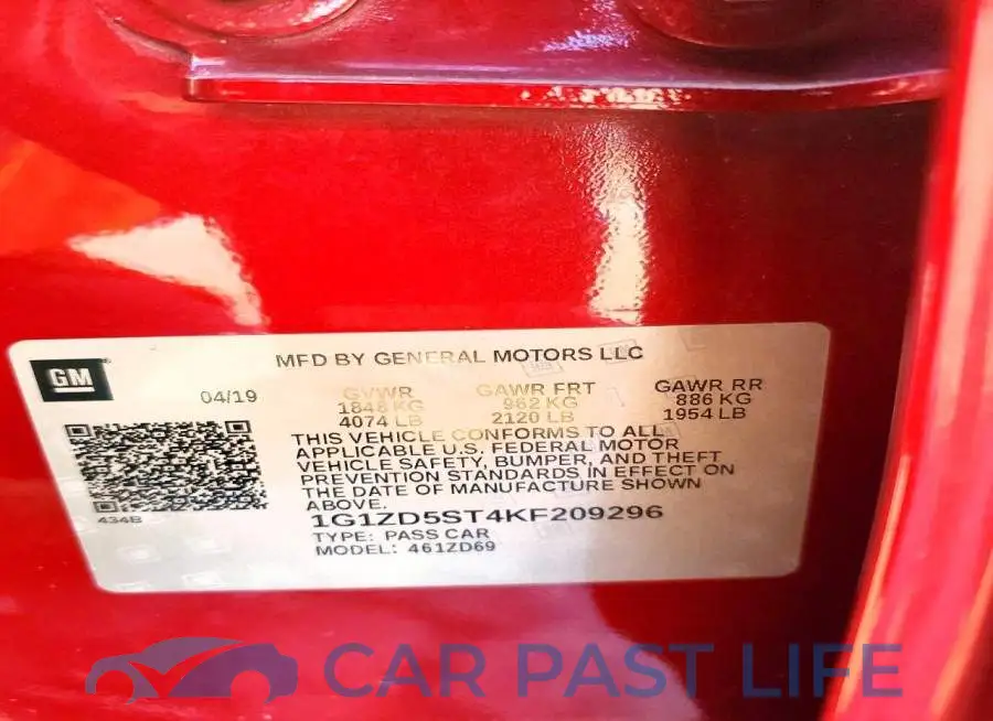 1G1ZD5ST4KF209296# 12