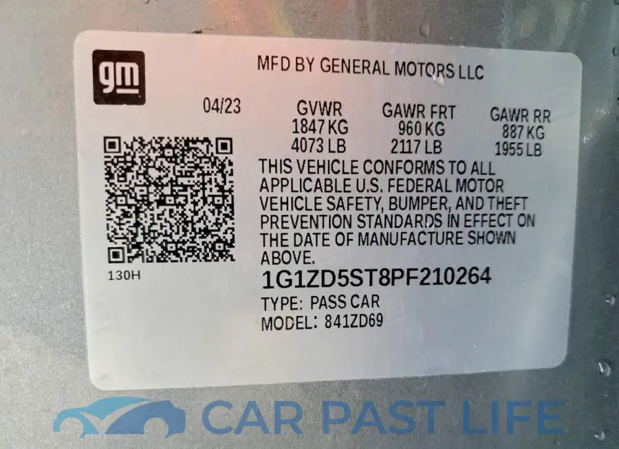 1G1ZD5ST8PF210264# 13