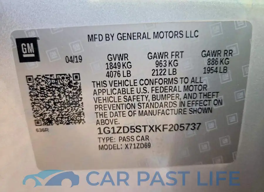 1G1ZD5STXKF205737# 13