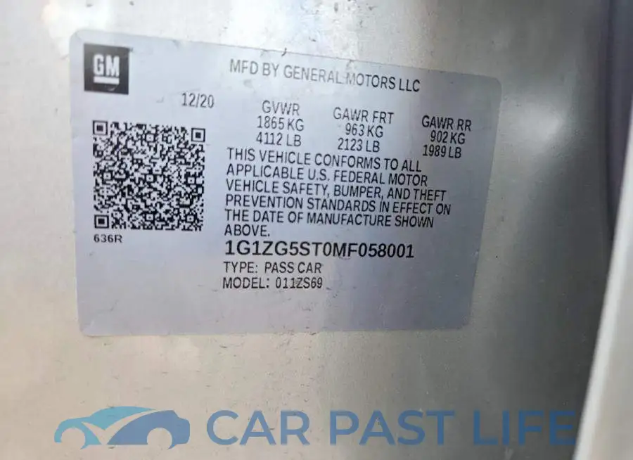 1G1ZG5ST0MF058001# 12