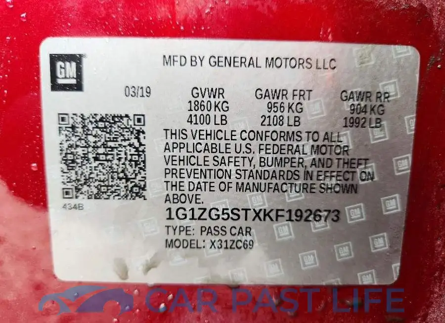 1G1ZG5STXKF192673# 12