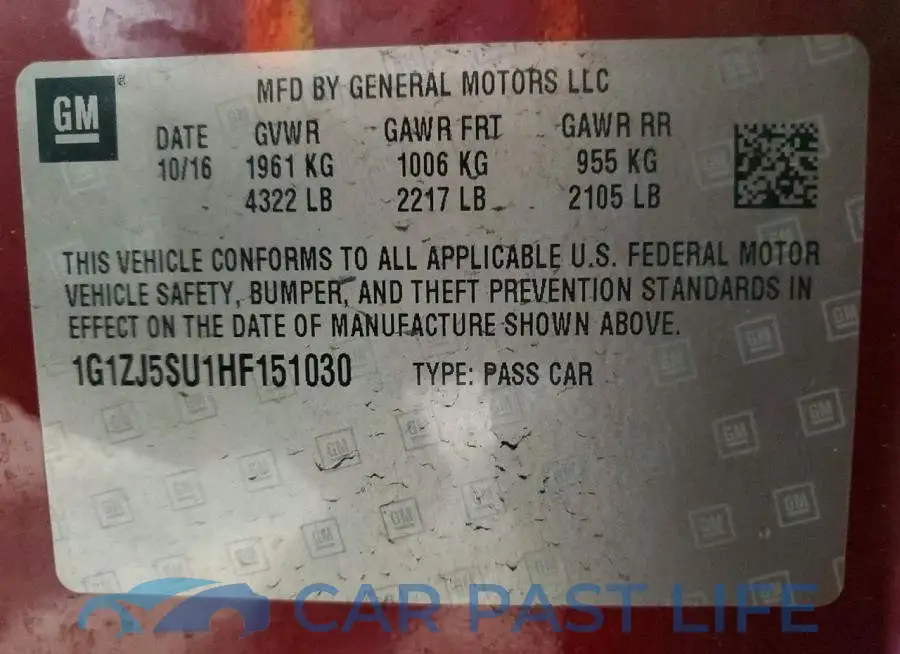 1G1ZJ5SU1HF151030# 12