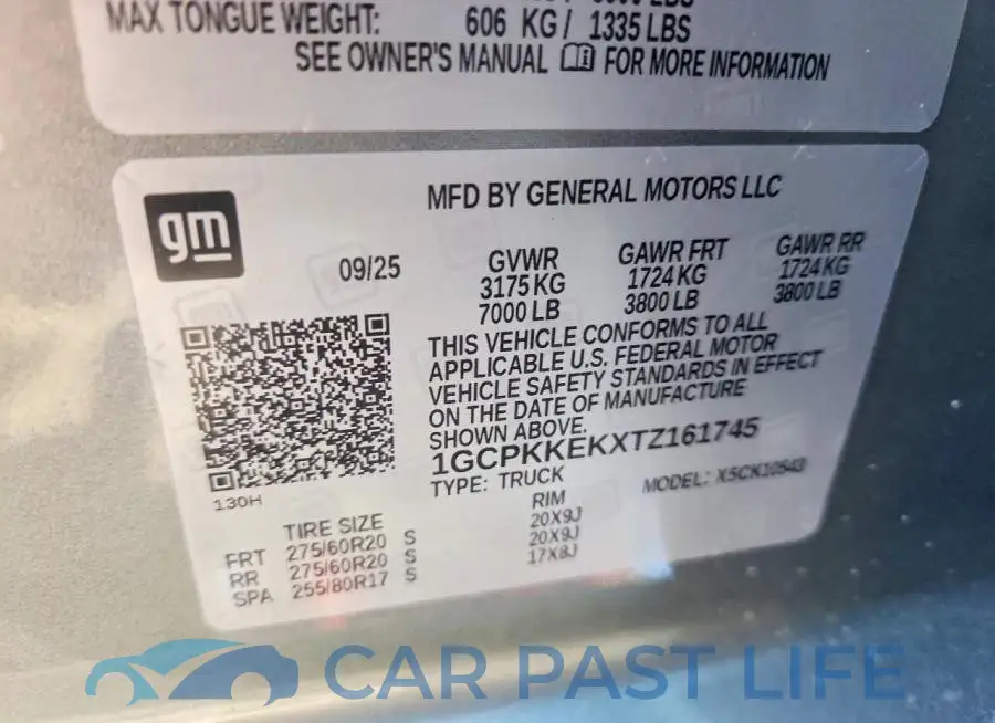 1GCPKKEKXTZ161745# 12