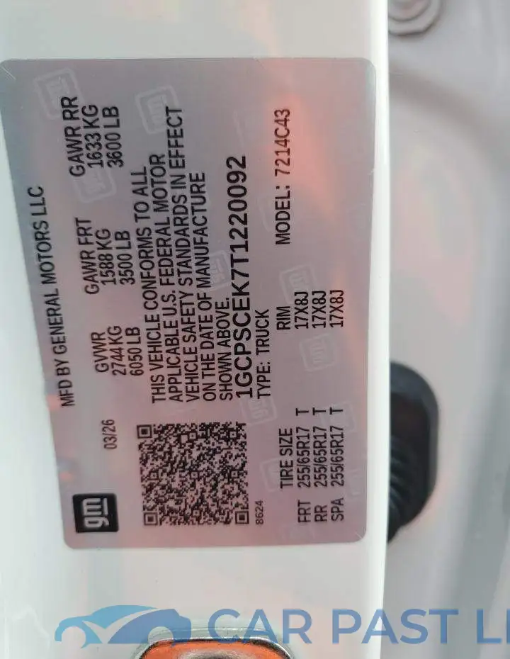 1GCPSCEK7T1220092# 13