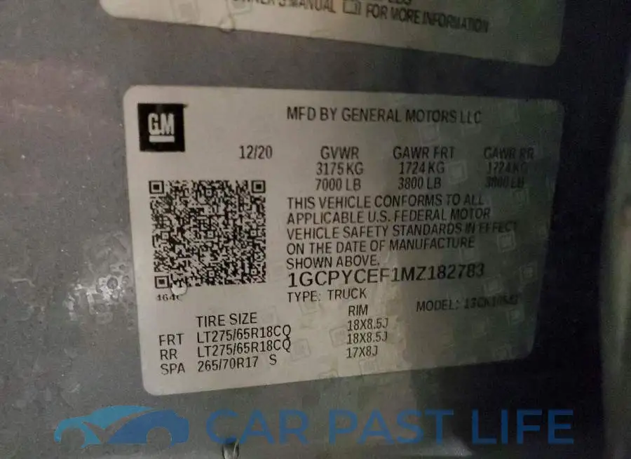 1GCPYCEF1MZ182783# 12